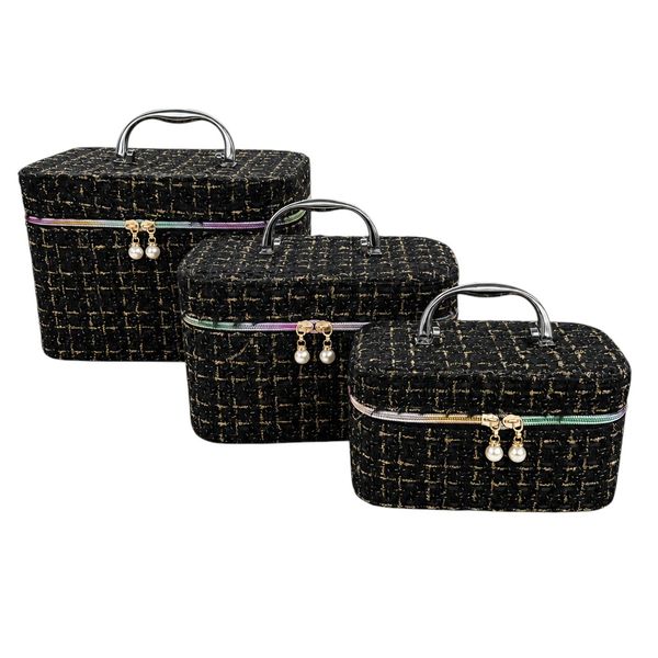 3 Pieces Luxury Premium Large Capacity Makeup Cosmetic Toiletry Storage Bag
