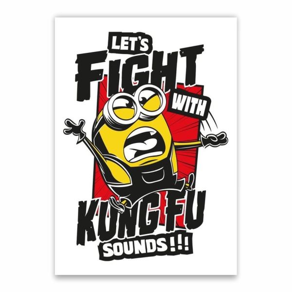 Minion Kung-Fu Fight Poster - A1