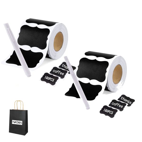 2 Pack - 56 Piece Chalkboard Labels + Gift Bag