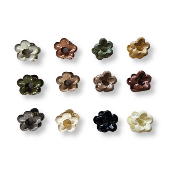 Mini Hair Clips Bundle - 12 Pieces - Flower Design