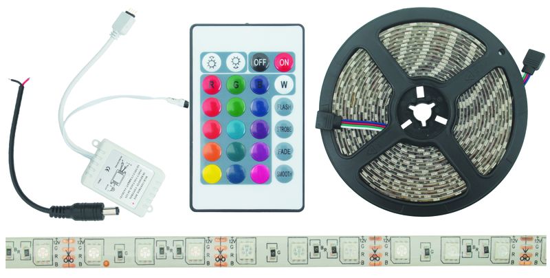 5 Meter LED Strip 12 Volt 5050SMD Multi-Colour With Remote