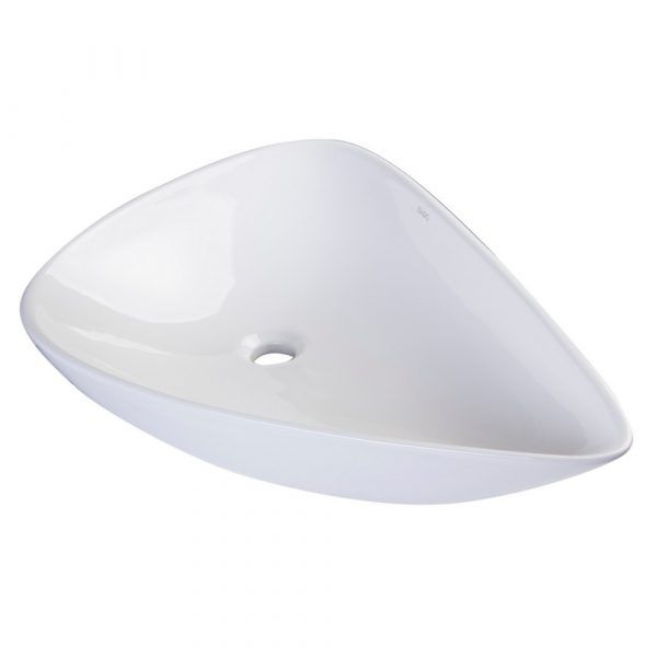 EAGO BA138 White Tear Drop Ceramic Above Mount Bath Vessel Sink