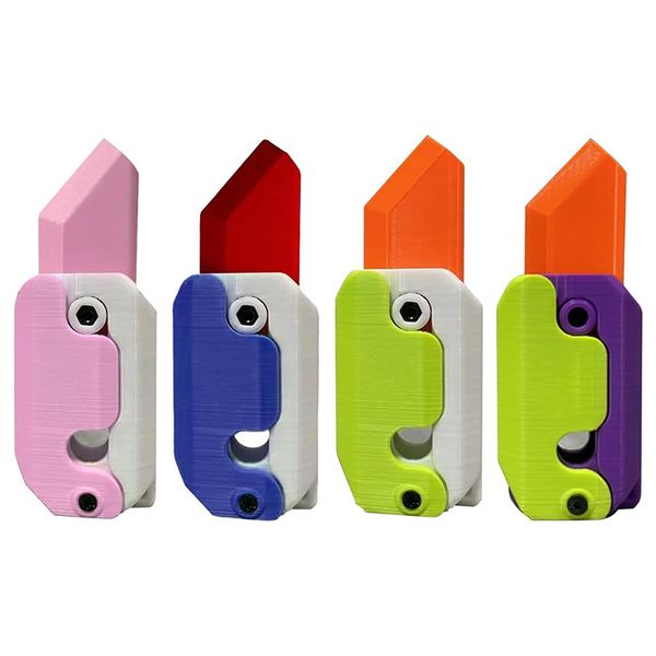 4-Pack 2023 New 3D Gravity Carrot Knife Toys - Blue White Green Purple