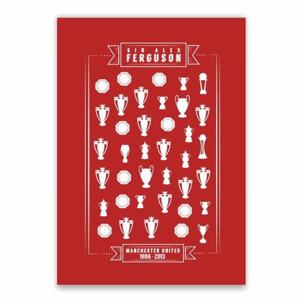 Sir Alex Trophies Poster - A1