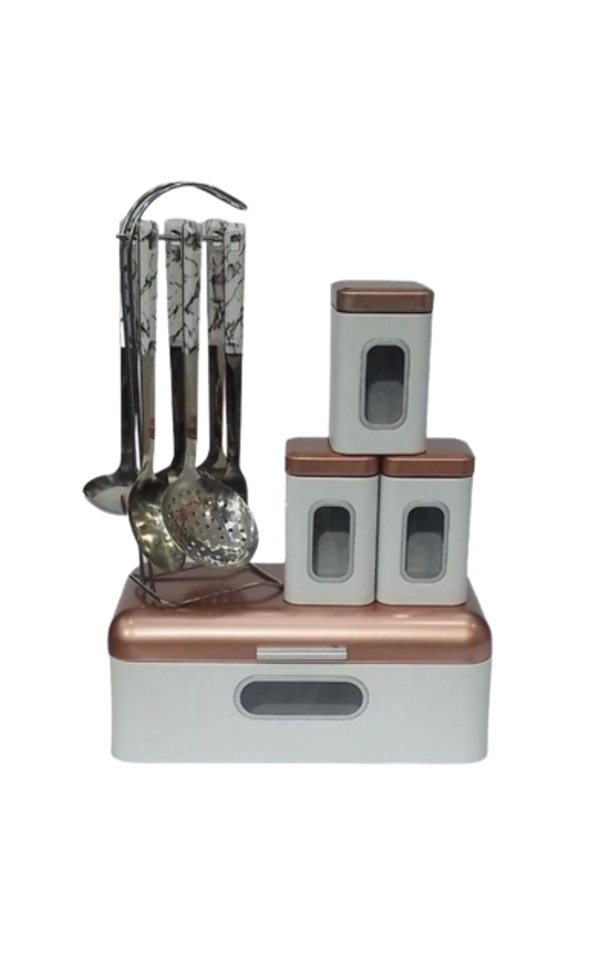 White Bread Bin Storage Set with Utensils Shop Today. Get it Tomorrow
