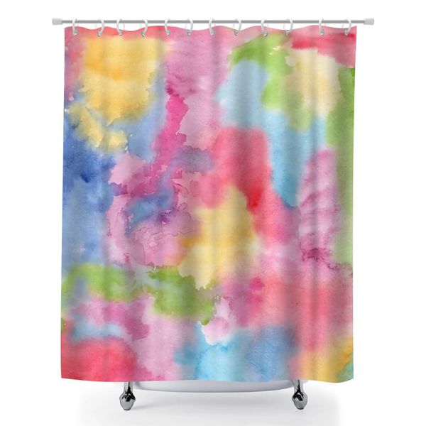 Tie Dyed Bathroom Shower Curtain with Rustproof Grommets for Bathroom Decor
