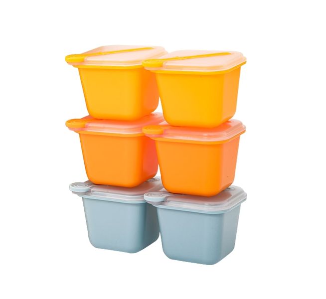 Large Ice Cube Molds with Lids and Popsicle Sticks - Set of 6