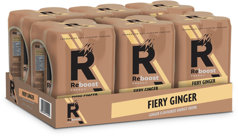 Reboost Energy Fiery Ginger 500ml Cans (6 X 4 X 500ml)