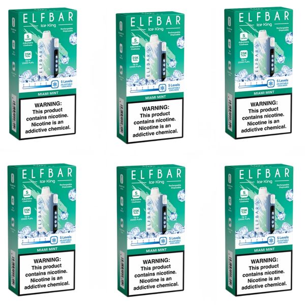 Elf Bar Ice King 25000 Puffs Disposable Vapes - Miami Mint (Pack of 6)