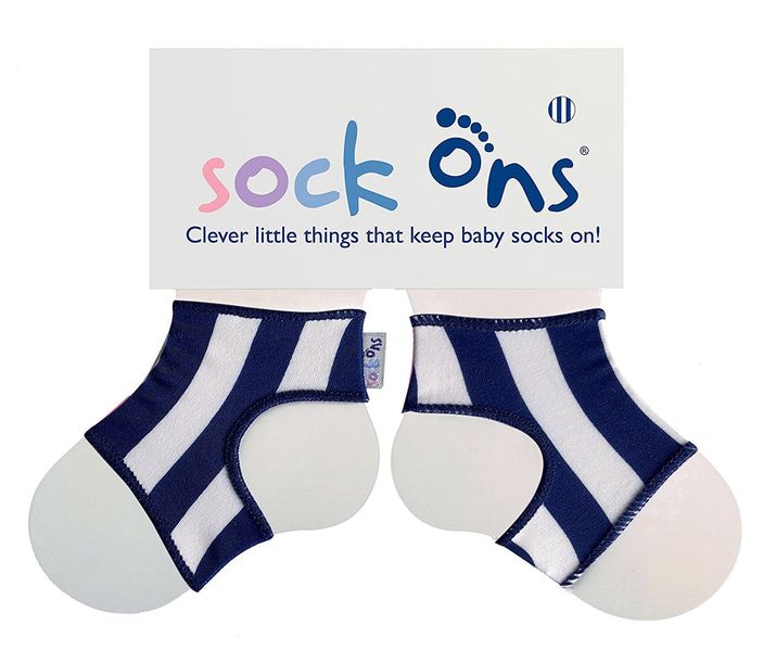 Sock Ons 6-12m Navy Stripe