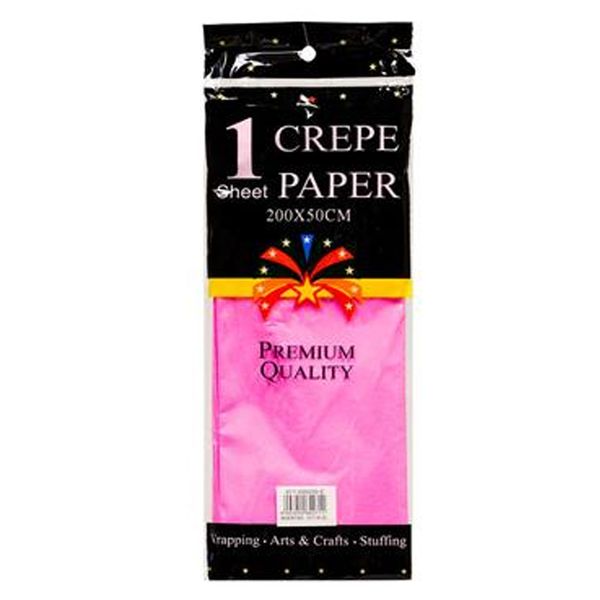 Paper Crepe Sheet Pink - 50 x 2m (1 Sheet)