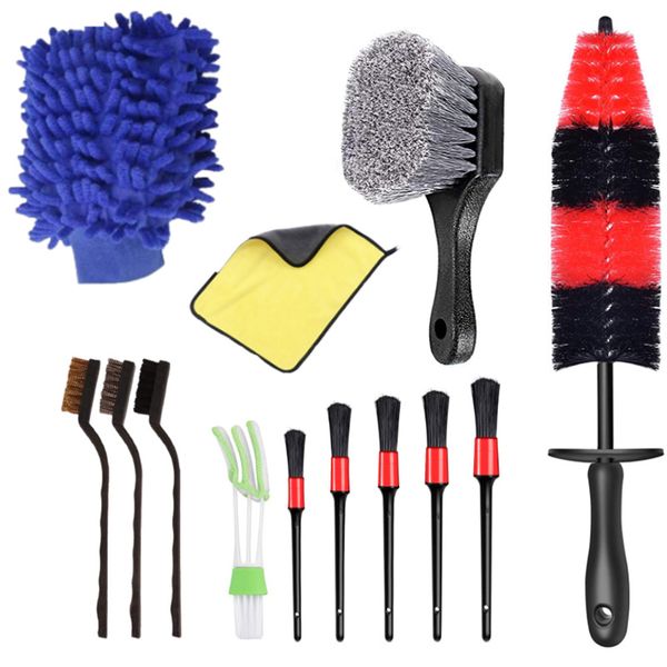 13-In-1 Auto Detailing Brushes Set for Car Interior and Exterior Cleaning
