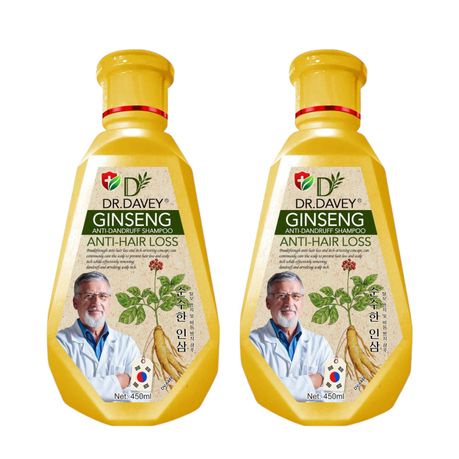 2 Pack - Dr Davey Ginseng Anti-Hair Loss&Dandruff Hair Growth Shampoo 450ml Image
