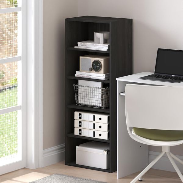 5 Tier Storage Shelves Bookcase Standing Bookshe image