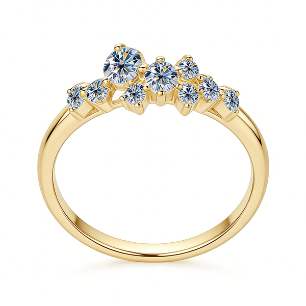 ZELTRYN Starry Sky Sterling Silver Moissanite Ring