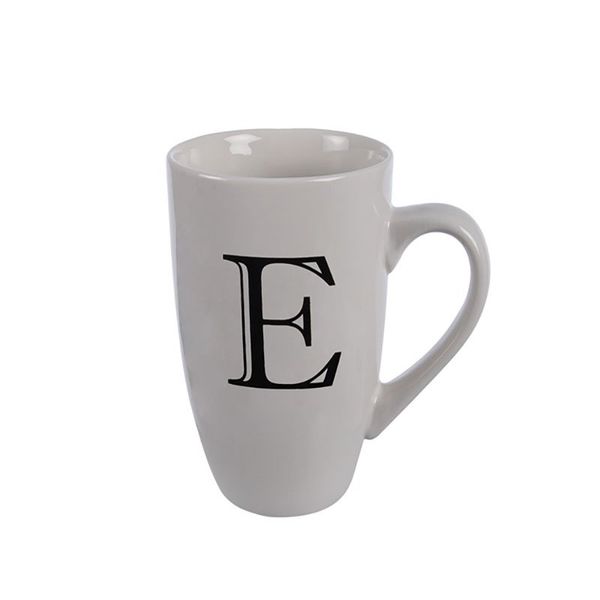 Mug - Household Accessories - Ceramic - Letter E Design - White