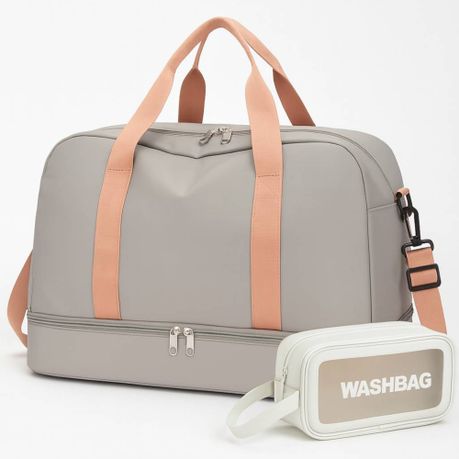 Large Waterproof Travel Gym Duffel Bag with Shoe Pocket And Mini Vanity bag Image