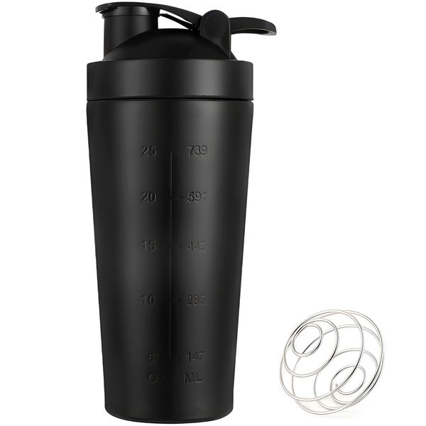 900ml Shaker Bottle with Ball Sports Fitness Protein Shaker with Scale