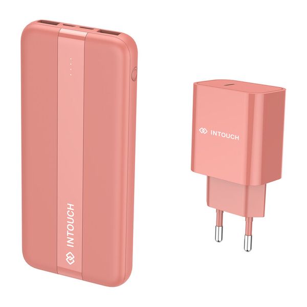 Intouch Colour PD20W Charger&amp; 10000 mAh Power Bank Bundle – Burnt Coral