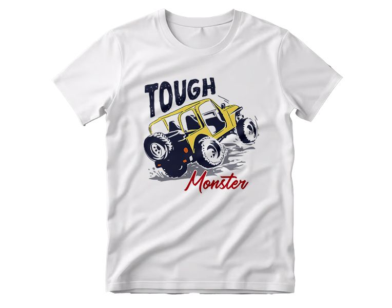 Yellow Jeep Large Tire T-Shirt