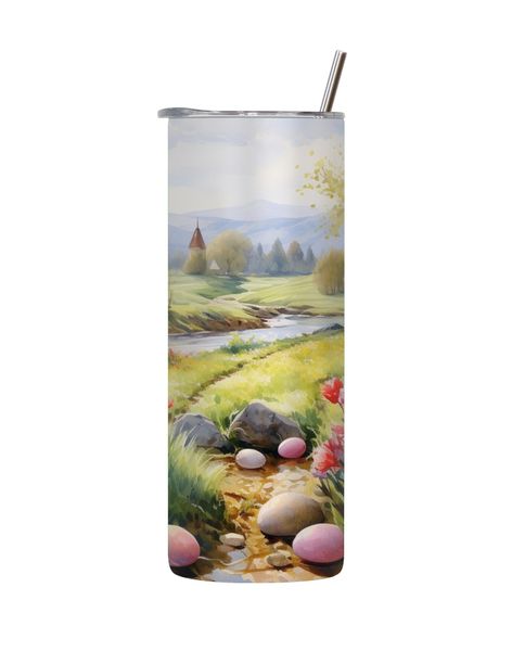 Rose 20 Oz Tumbler with Lid and Straw with Easter Graphic Design Present091