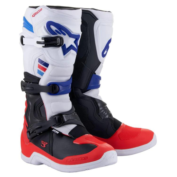 Alpinestars - Tech 3 MX Boots - White/Bright Red/Dark Blue Rich Text Editor