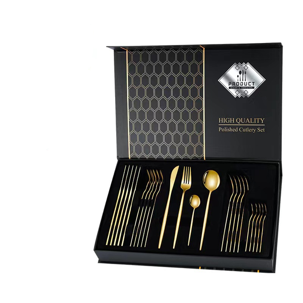 24 Piece Flatware Set Service for 6,High Grade Stainless Steel Cutlery Set
