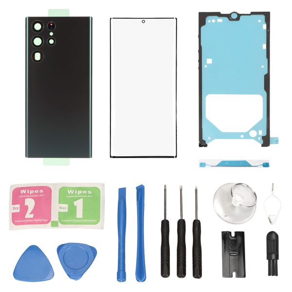 Rear Glass Cover compatible with Samsung Galaxy S22 Ultra 5G Black