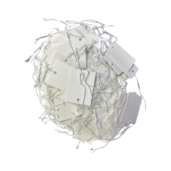 White Paper Tags Price Tags With String 200 Pieces 3X4 Cm