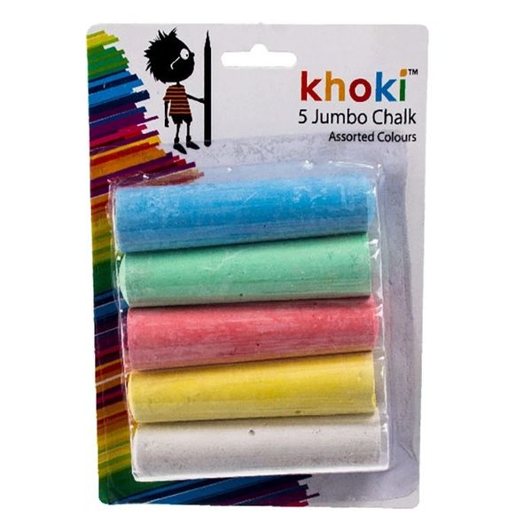 Jumbo Size Chalks (5-Piece) Assorted Colours