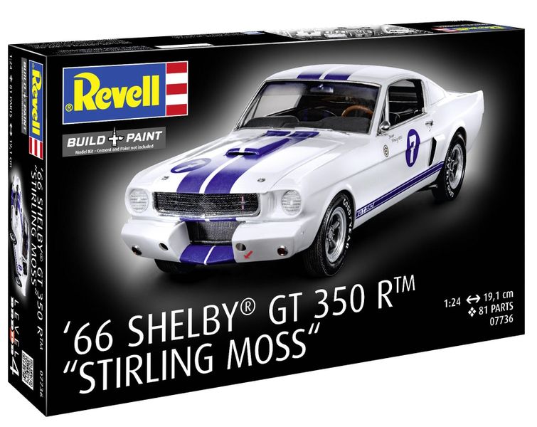 Revell 1/24 1966 Shelby GT 350 R "Stirling Moss" Car Plastic Model Kit