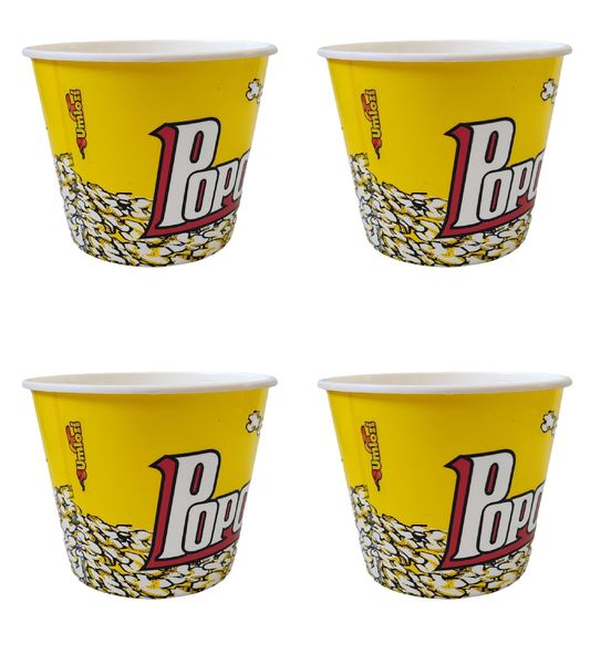 Popcorn Reusable Tubs 4 Pack - Yellow - Umlozi