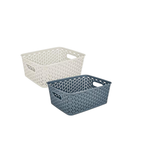 Plastic - Jute Basket 2.5L (25x18x6cm) x 2