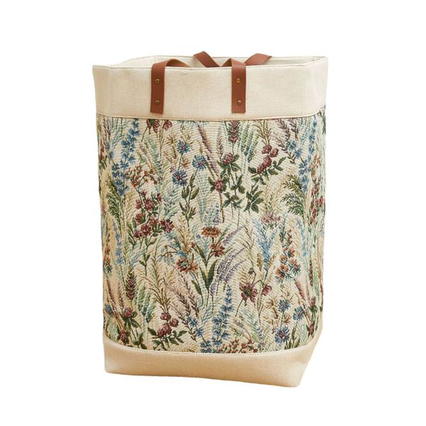 Vintage Flowers Large Cotton Linen Laundry Basket Laundry Storage Hamper