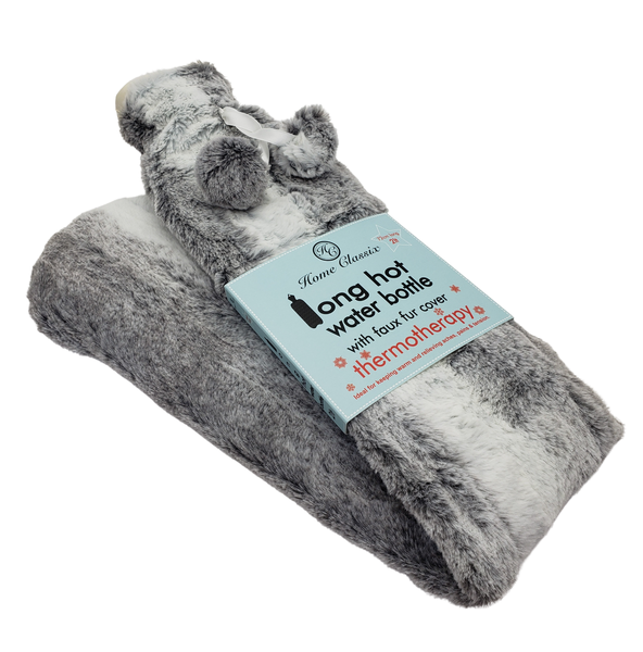 2L Long Hot Water Bottle with Ultra Soft Faux Fur Cover