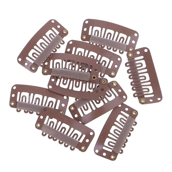 Wig/Extension Clips Brown - Pack of 12