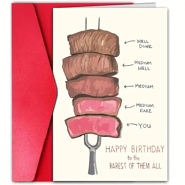 Funny BBQ Skewer Themed Birthday Card