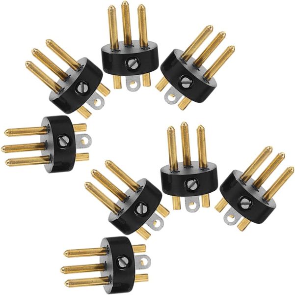 8pcs Male Microphone Connector Metal Pin Audio Adapter for Ktv and Music
