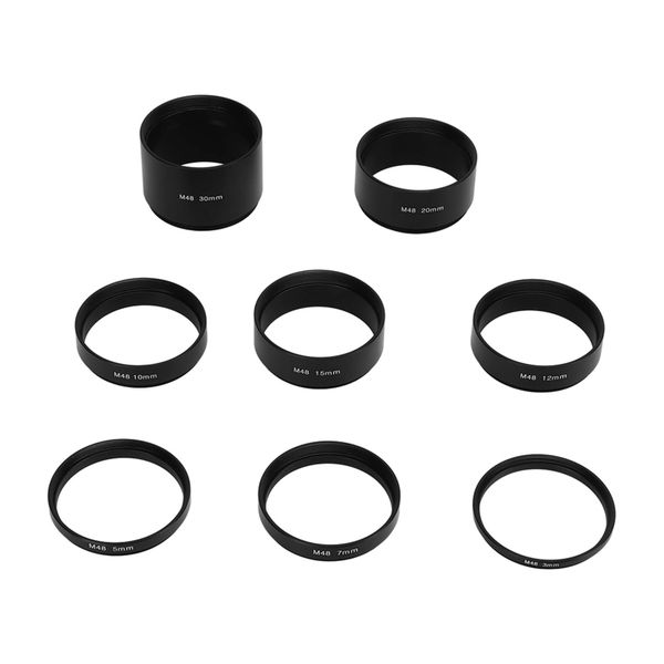 8 Pieces M48x0.75 Telescope Extension Tube Kit