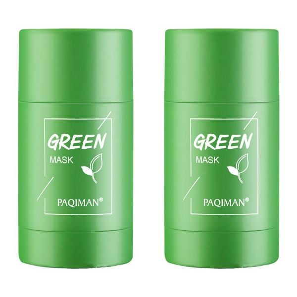2 Pack Green Tea Mask Stick Face Mask Stick Oil Clean Solid Mask