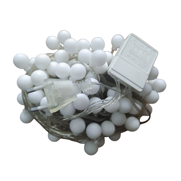 30m Frosted Ball Lights: Plug-In String with 8 Modes &amp; 300 LEDs