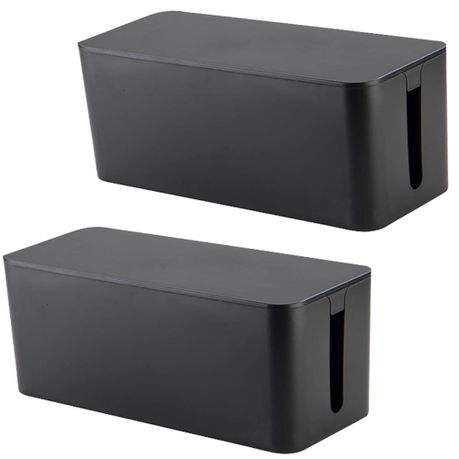 2 Pack Tidy Cable Management Box Cord Organizers 32.1cmx13.6cmx12.7cm Image