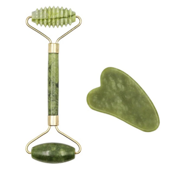 Facial Massage Texture Roller Double Heads Jade Stone Face Lift