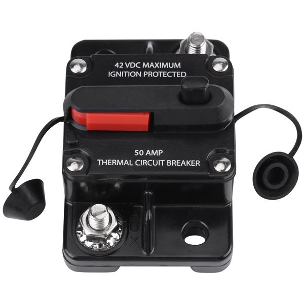 Inline Circuit Breaker DC12V-42V 50A for Car Stereo Audio Manual Reset