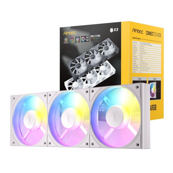 Antec Connect 120 ARGB PWM Fan 3-Pack - White