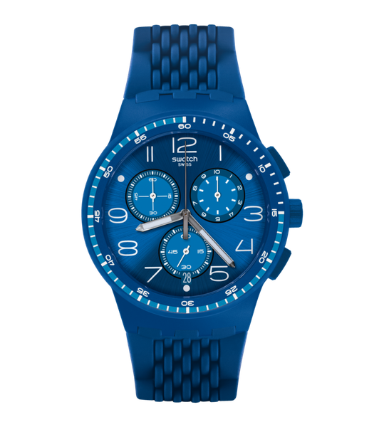 Swatch Triple Blu Blue Rubber Watch-SUSN415