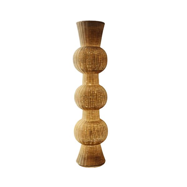 Floor Lamp Woven Totem - Sculptural 5-Segment Natural Light Tower