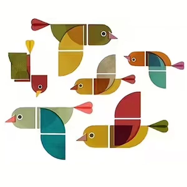 Decor Geometric Self-Adhesive Abstract Birds Window Stickers (38cm)