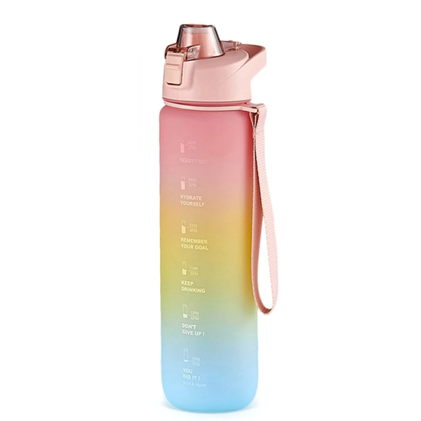 Durable Motivational Fitness Water Bottle Leakproof BPA Free Non-Toxic - 1 Litre