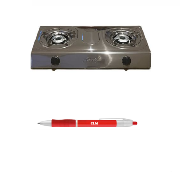 Aruif Premium Two Burner Stainless Steel Gas Stove with CLM pen